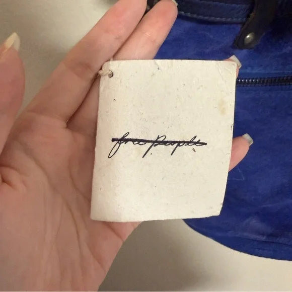 NWT Free People Blue Suede Bucket Bag - Picture 9 of 10